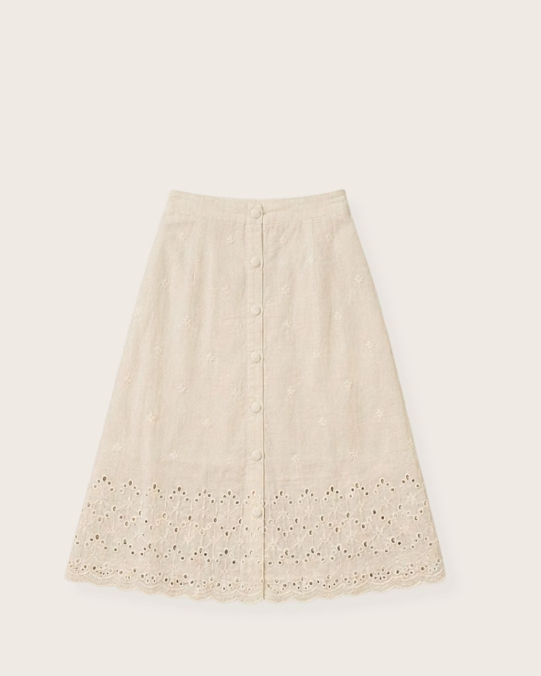 Hakoba Front Button Skirt