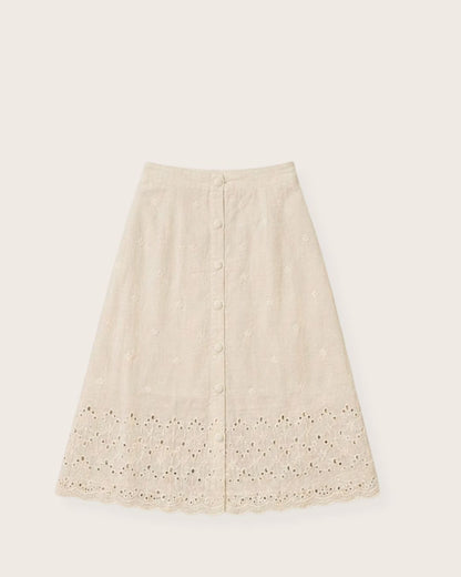 Hakoba Front Button Skirt