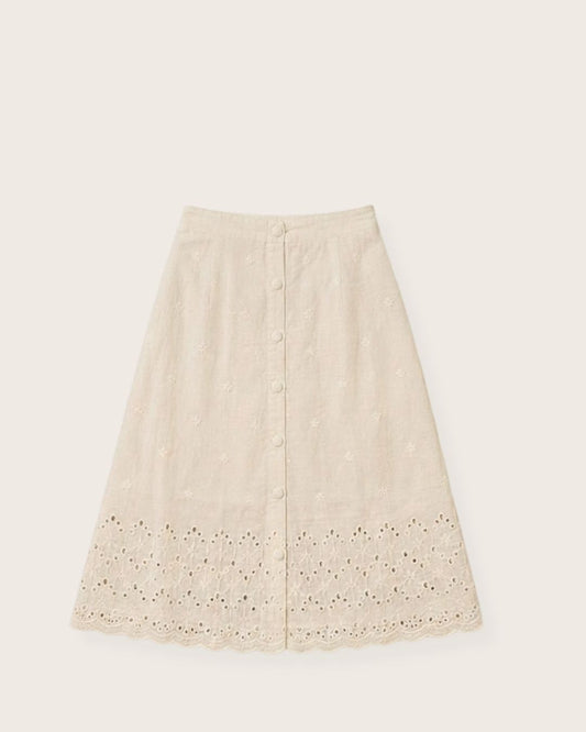 Hakoba Front Button Skirt