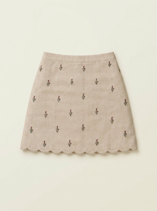 Scallop Embroidered Skirt