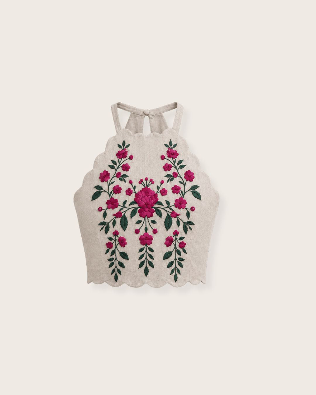 Embroidered Halter Top