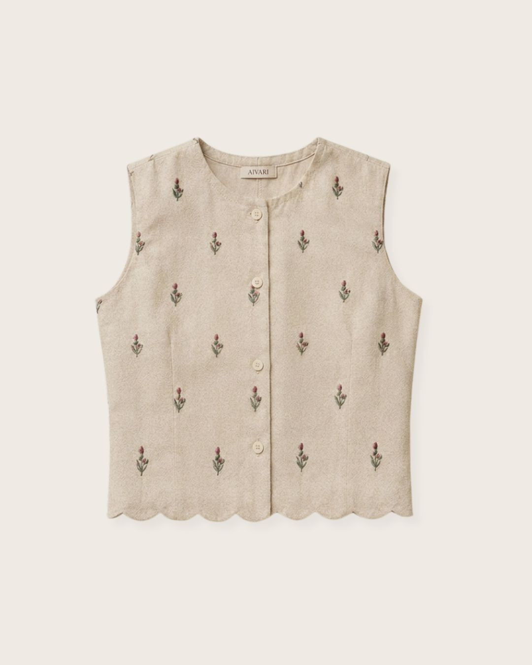 Scallop Embroidered Crop Top
