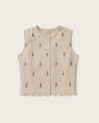 Scallop Embroidered Crop Top