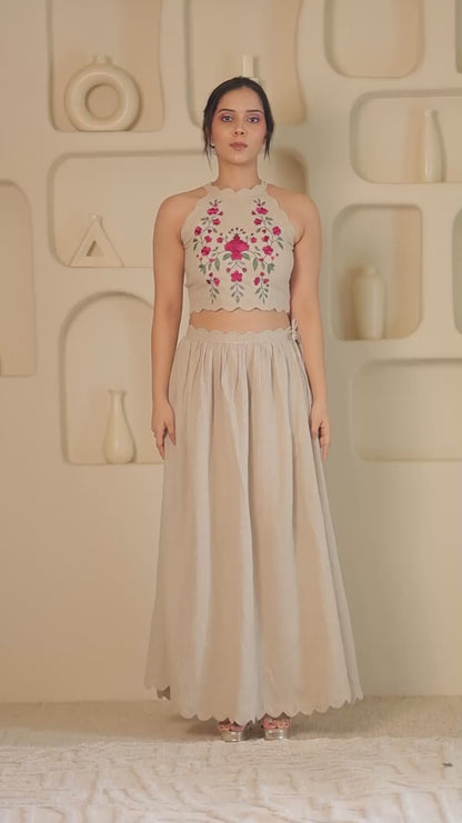Embroidered Halter Top