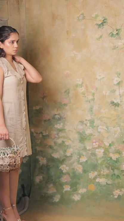 Scallop Button Dress